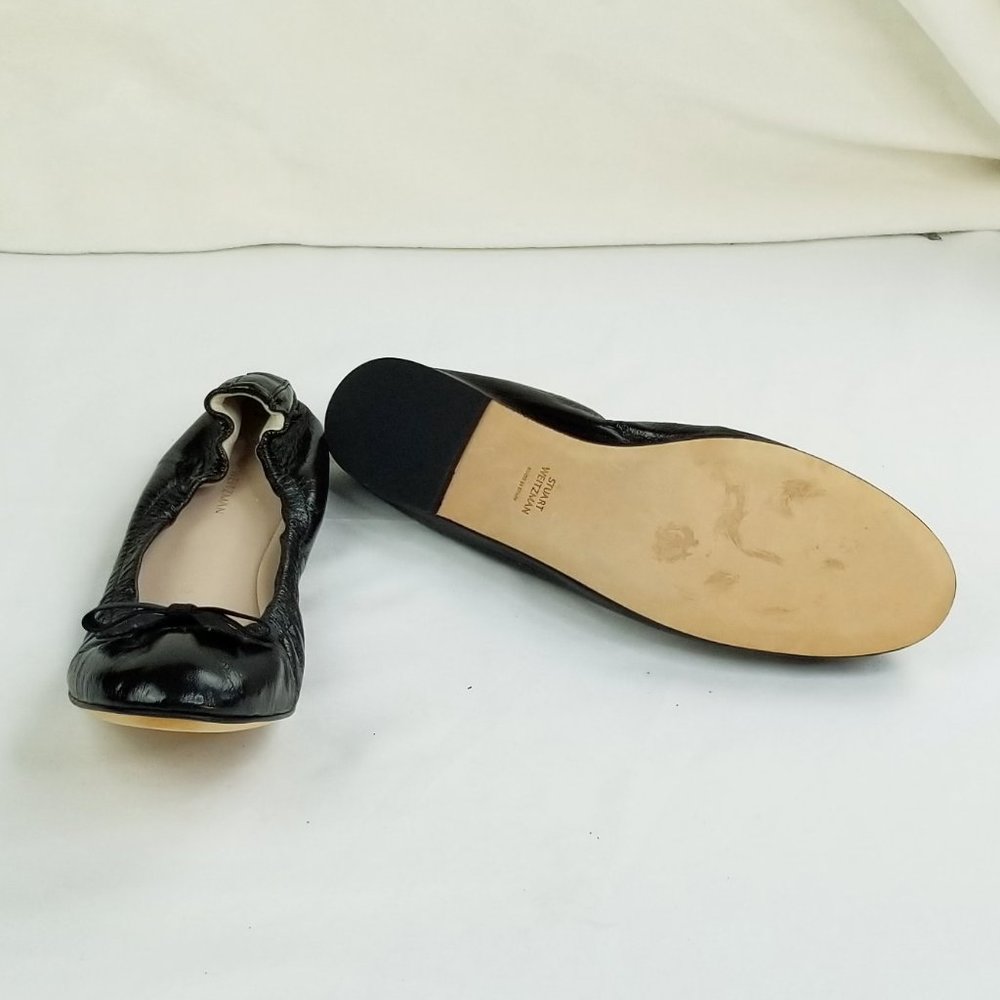 🔥 Stuart Weitzman Black Flats with Bow - Picture 11 of 12
